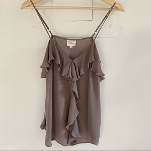 Parker Dark Taupe Silk Camisole SZ XS